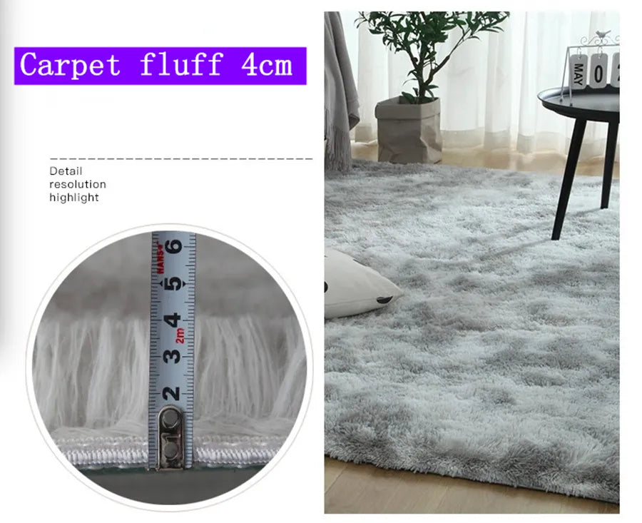 Tapis Shaggy Rectangulaire avec Motifs Doux et Moelleux