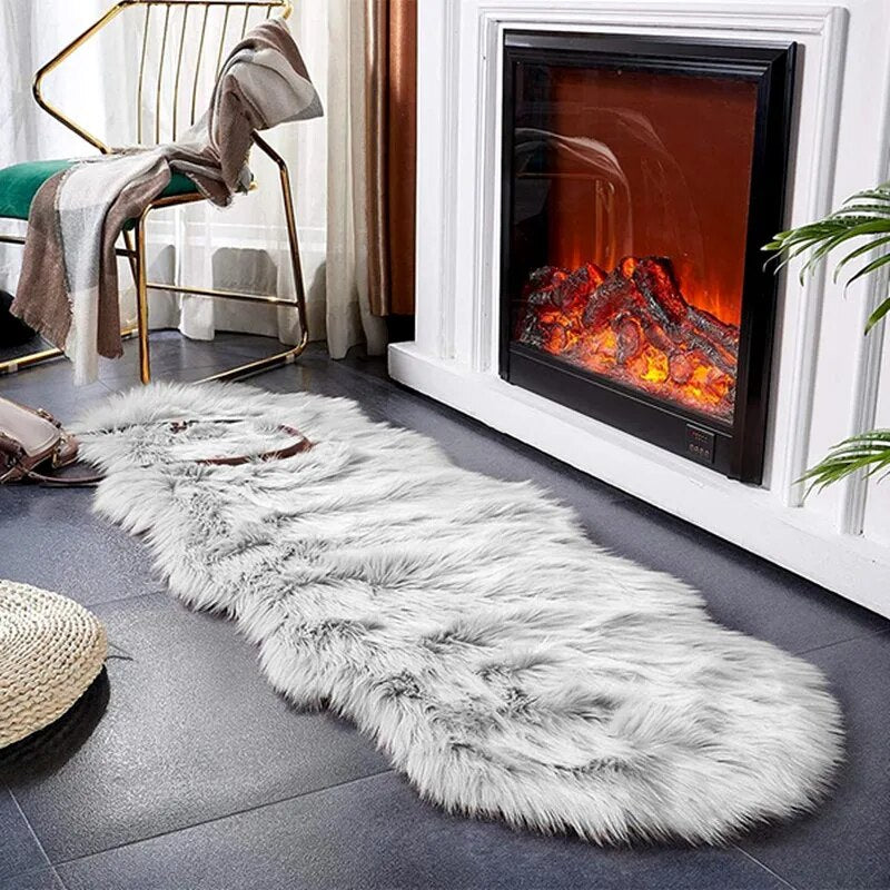 Tapis Shaggy Ovale Poil Long Moderne