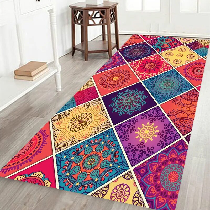 Tapis Anti-Dérapant avec Motif Mandala