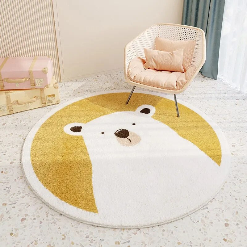 Tapis de Sol et de Jeu Rond pour Chambre d'Enfant