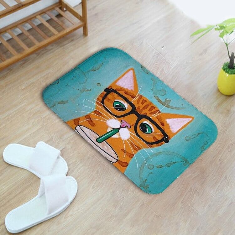 Tapis de bain antidérapant à mémoire de forme - Chat
