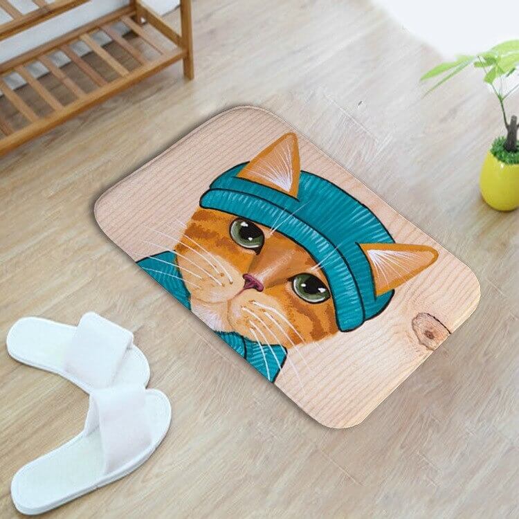 Tapis de bain antidérapant à mémoire de forme - Chat