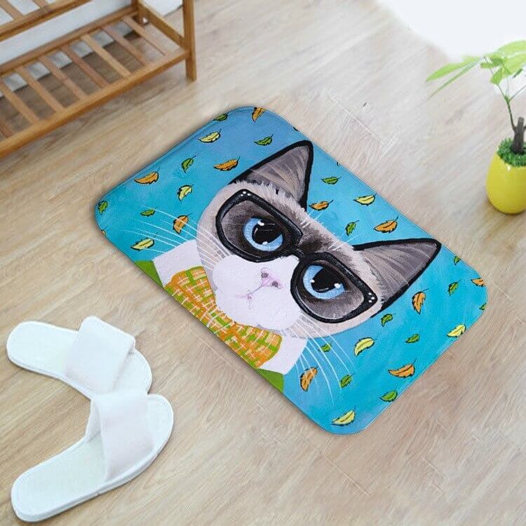 Tapis de bain antidérapant à mémoire de forme - Chat