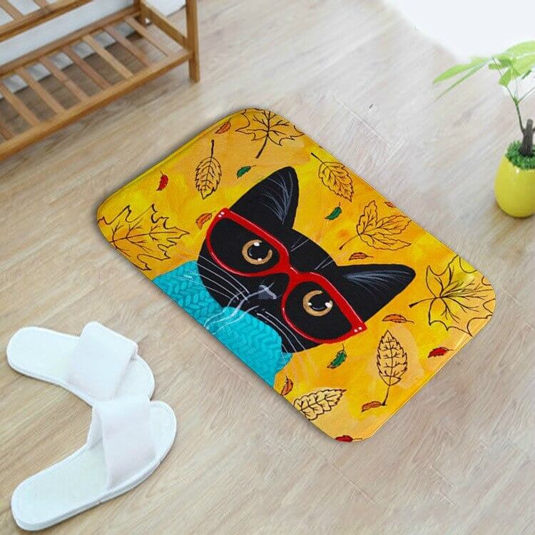Tapis de bain antidérapant à mémoire de forme - Chat