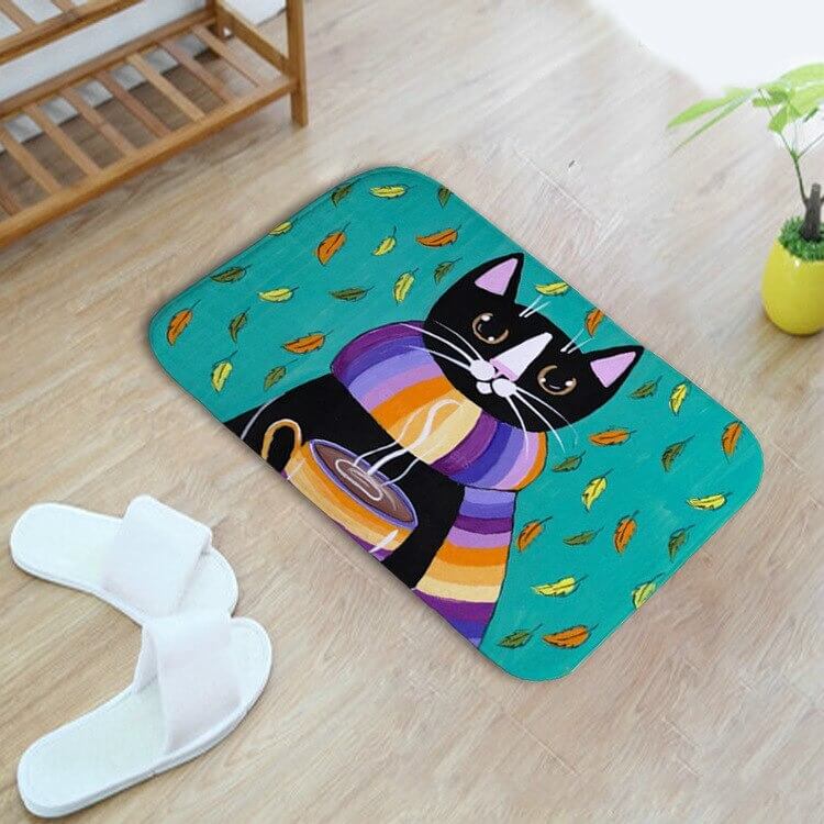 Tapis de bain antidérapant à mémoire de forme - Chat