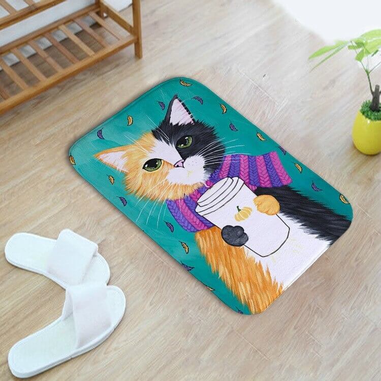 Tapis de bain antidérapant à mémoire de forme - Chat