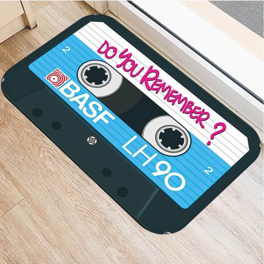 Tapis de bain antidérapant moelleux retro - Cassette Audio