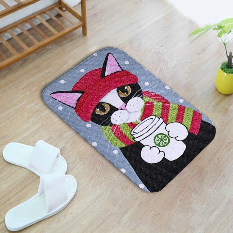 Tapis de bain antidérapant à mémoire de forme - Chat