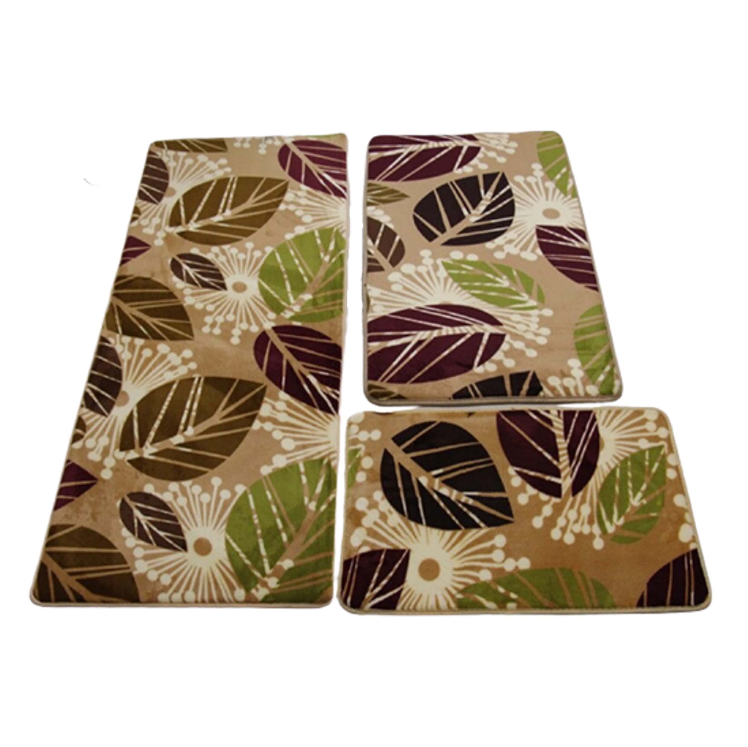 Tapis de bain antidérapants moelleux - Lot de 3