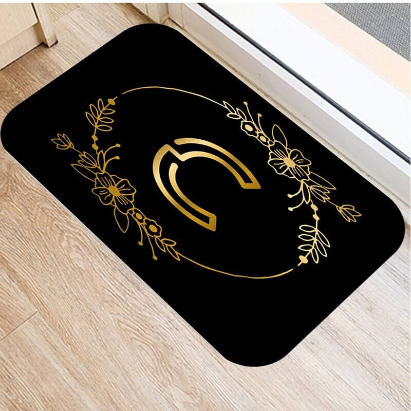 Tapis de bain antidérapant moelleux - Lettre