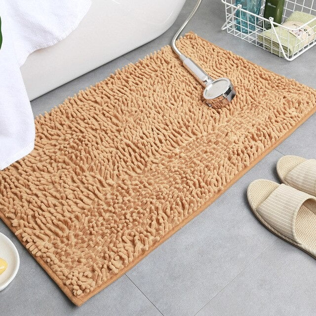 Tapis de bain antidérapant microfibre chenille