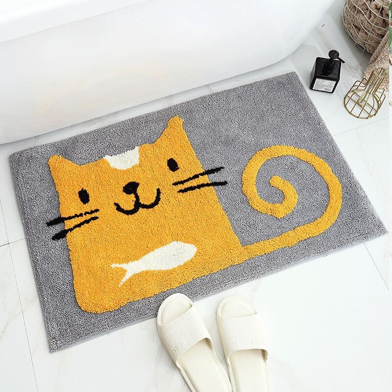 Tapis de bain antidérapant moelleux - Chat