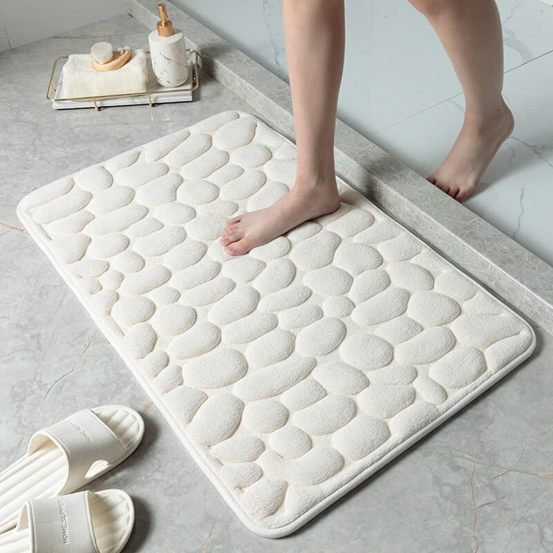 Tapis de bain antidérapant à mémoire de forme - Galets