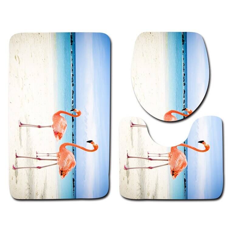 Tapis de bain antidérapant moelleux marin - Set 3 pièces