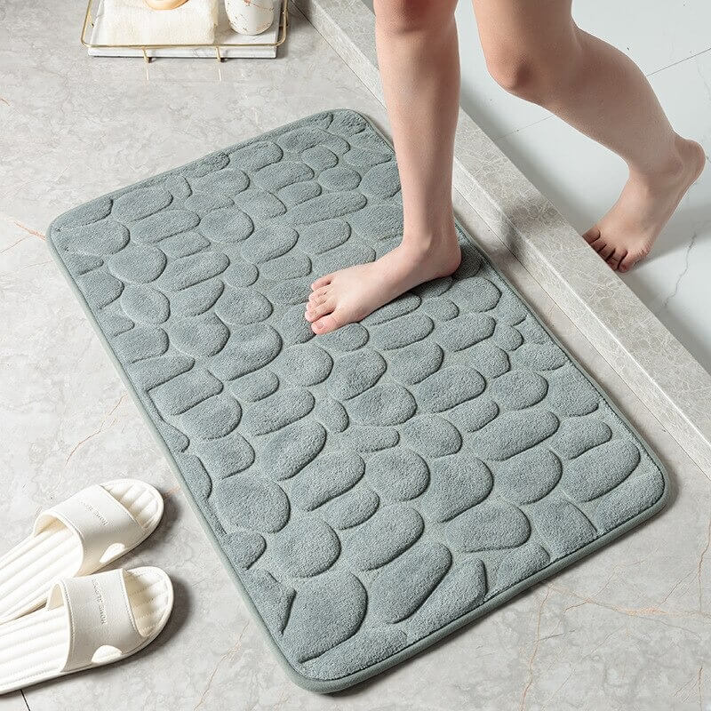 Tapis de bain antidérapant à mémoire de forme - Galets