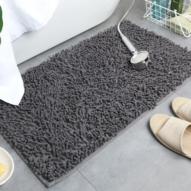 Tapis de bain antidérapant microfibre chenille