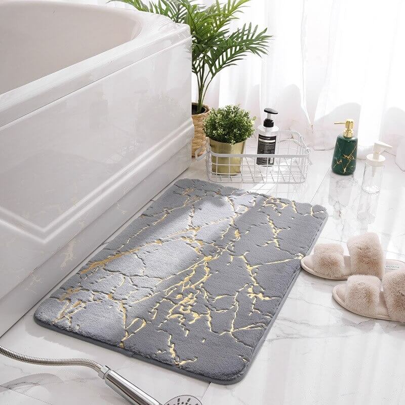 Tapis de bain antidérapant moelleux - Marbre