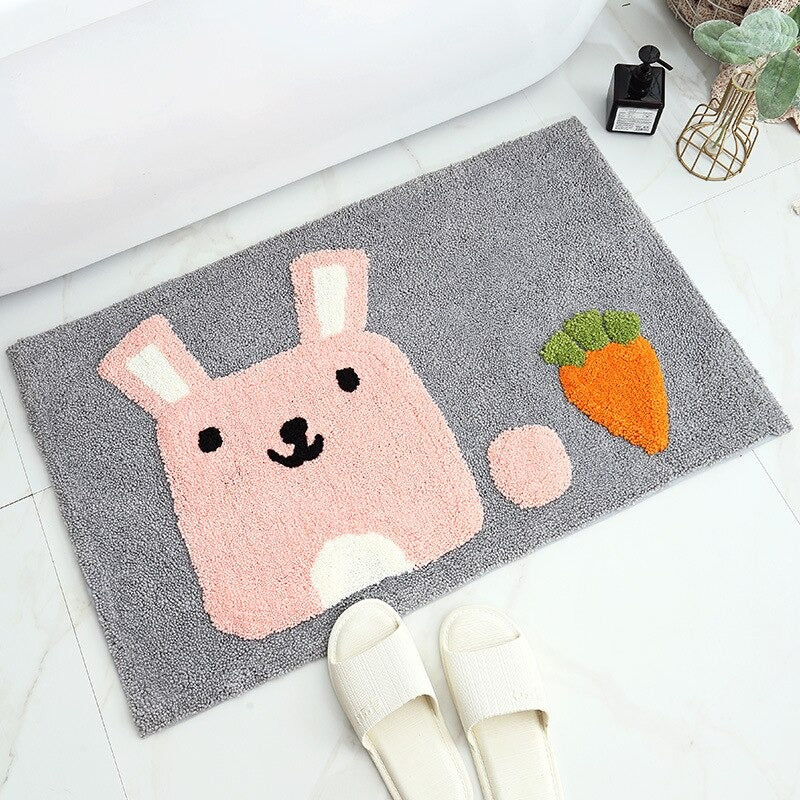 Tapis de bain antidérapant moelleux - Lapin
