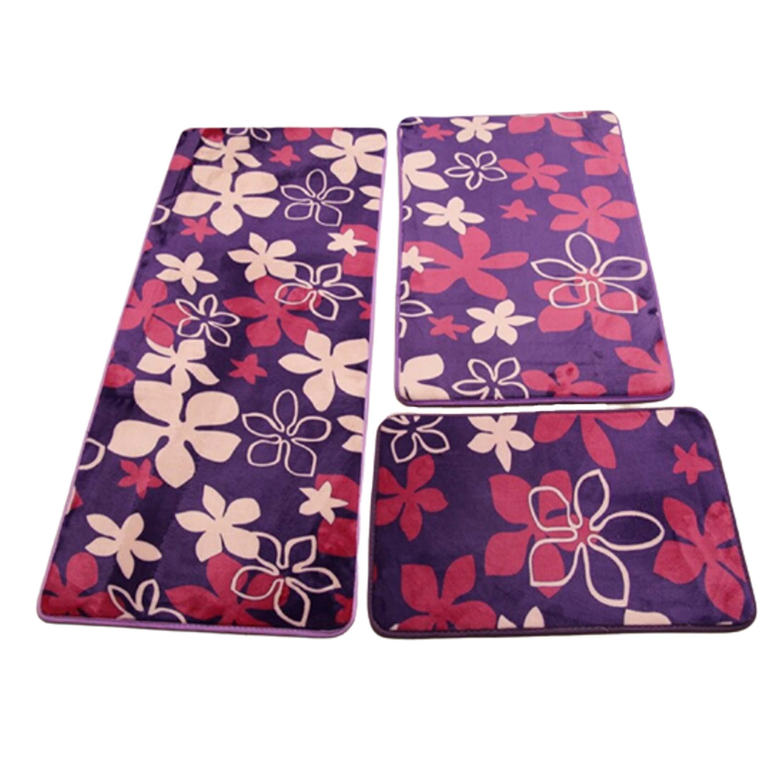 Tapis de bain antidérapants moelleux - Lot de 3
