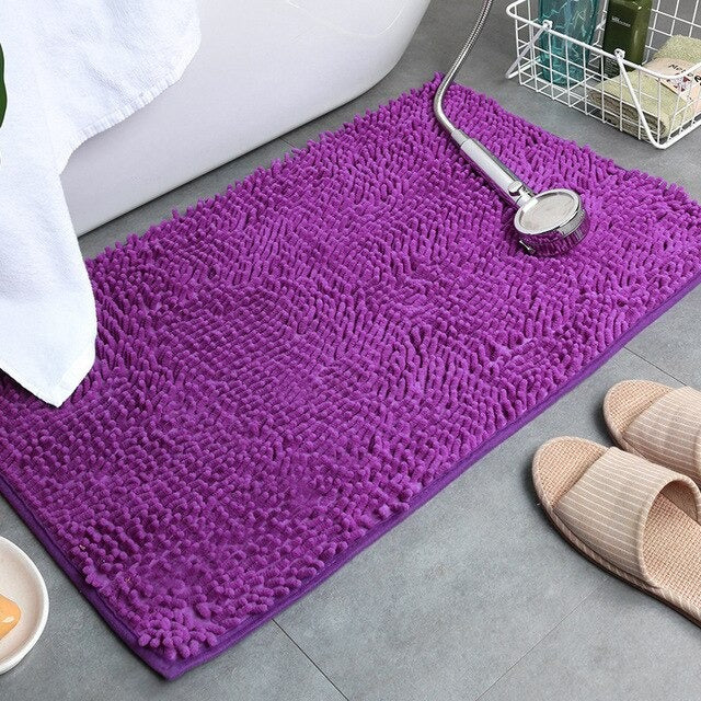 Tapis de bain antidérapant microfibre chenille